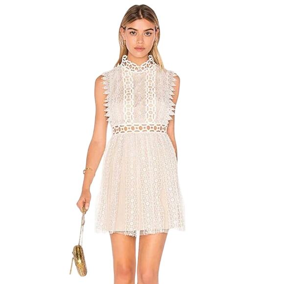 Free People Forever Lace Babydoll Dress in Cream Women’s Size 8 - Picture 1 of 7